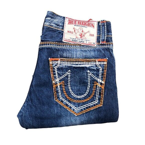 True Religion Jeans Size 32 BOBBY SUPER T Blue - Picture 4 of 9